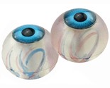Pair of Clear Blue Vein Laced Eyeballs - Realistic Resin Halloween Crafts - $8.95