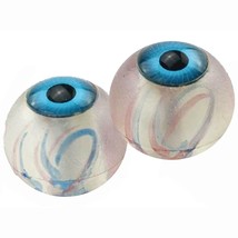 Pair of Clear Blue Vein Laced Eyeballs - Realistic Resin Halloween Crafts - £7.13 GBP