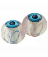 Pair of Clear Blue Vein Laced Eyeballs - Realistic Resin Halloween Crafts - €7,83 EUR