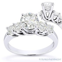 Round Cut Forever Brilliant Moissanite 5-Stone Engagement Ring in 14k White Gold - £669.77 GBP+