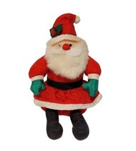 Vtg International Silver Co Nylon Sitting Santa Claus Plush Stuffed Animal 1997 - £10.38 GBP