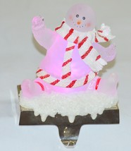 Snowman Light Up Christmas Stocking Holder For Mantle - £7.32 GBP