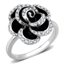 TK3577 Stainless Steel Ring with Top Grade Crystal Clear Stone - $25.99