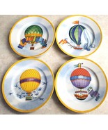 Williams Sonoma Montgolfière 4 Salad Plates Hot Air Balloons 4 Different... - $74.80