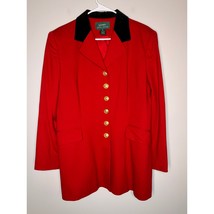 1990s Lauren Ralph Lauren Red Black Wool Riding Equestrian Old Money Bla... - $75.29 CAD