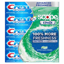 Crest Complete + Scope Advanced Active Foam Toothpaste, 8.2 oz, 5-pack - £17.23 GBP