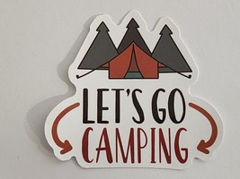 Let&#39;s Go Camping Tent with Trees in Background Sticker Decal Cool Embell... - $2.30