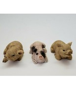 Pigs Piglets ResinBFigurines Set of 3 Farm Animals small 3&quot; - £11.74 GBP