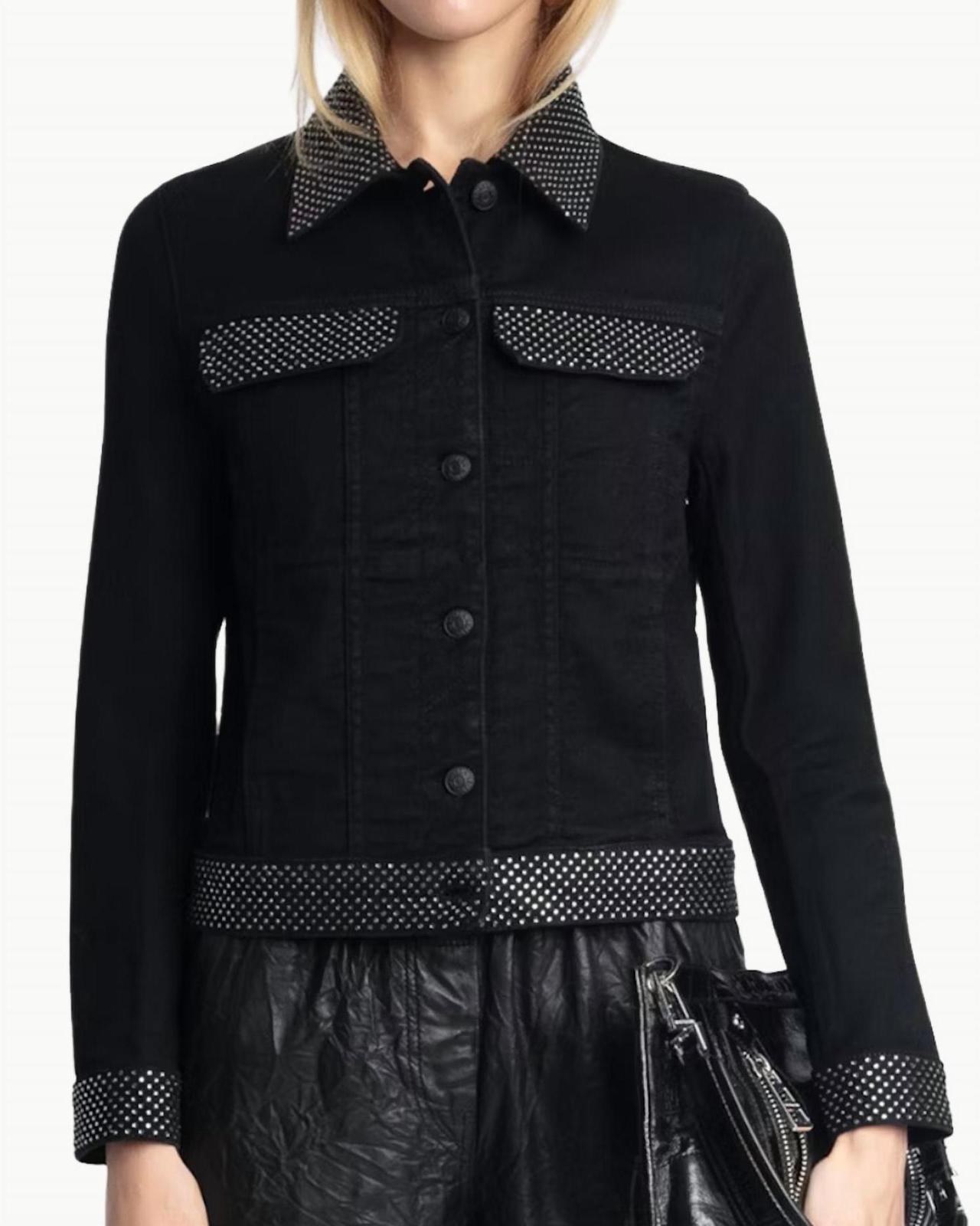 Zadig &amp; Voltaire Kioky Denim Eco Strass Jacket Black - $298.00