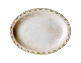 Canonsburg CHINA Pre - 1909 Green Medallion 16&quot; Porcelain Oval Serving Platter - £20.78 GBP