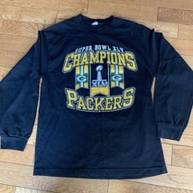 Green Bay Packers Super Bowl XLV Champions Long Sleeve T-Shirt Black Adult Large - £15.59 GBP