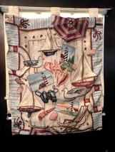 Nautical Theme Sailboat Wall Door Hanging Tapestry w/3 Loops;24&quot; wide x 33&quot; tall - £49.55 GBP