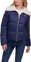 NewNoTags Levi&#39;s Women&#39;s Molly Sherpa Lined Puffer Jacket Large Navy Blue - $59.99