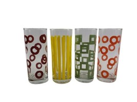 Set of 4 Vintage MCM Tumblers 16 oz Drinking Glasses Shapes - $58.41