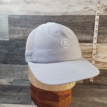 Vintage GE Trucker Hat Cap Snap Back General Electric  Made In USA Light Gray - £9.49 GBP