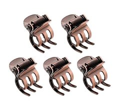 Set of 5 Retro Style Mini Claw Clips Hair Claw Hair Clips Red Copper - $23.81