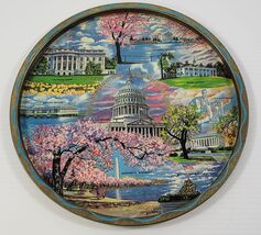 JJ) Vintage Washington DC Metal Serving Tray Travel Souvenir 1980s - $9.89
