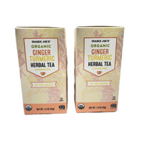 Trader Joe&#39;s Organic Ginger Turmeric Herbal Tea Boxes Caffeine Free - 2 Boxes - £11.87 GBP