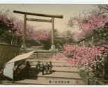 Cherry Blossom of Nogeyama Hand Colored Undivided Back Postcard Japan 19... - $17.82