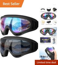 Versatile Ski and Snowboard Goggles - 2 Pack with Adjustable Fit for All... - $19.75