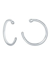 Sterling Silver Open Bead Hoop Cuff Earrings - £7.63 GBP