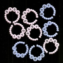 24 Baby Bracelets Shower Cup Cake Decoration Pink Blue Mixed Baptism choice - £4.10 GBP