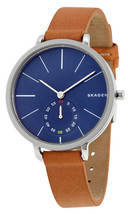 New Skagen SKW2355 Genuine Leather Band Blue Dial Watch - £131.50 GBP