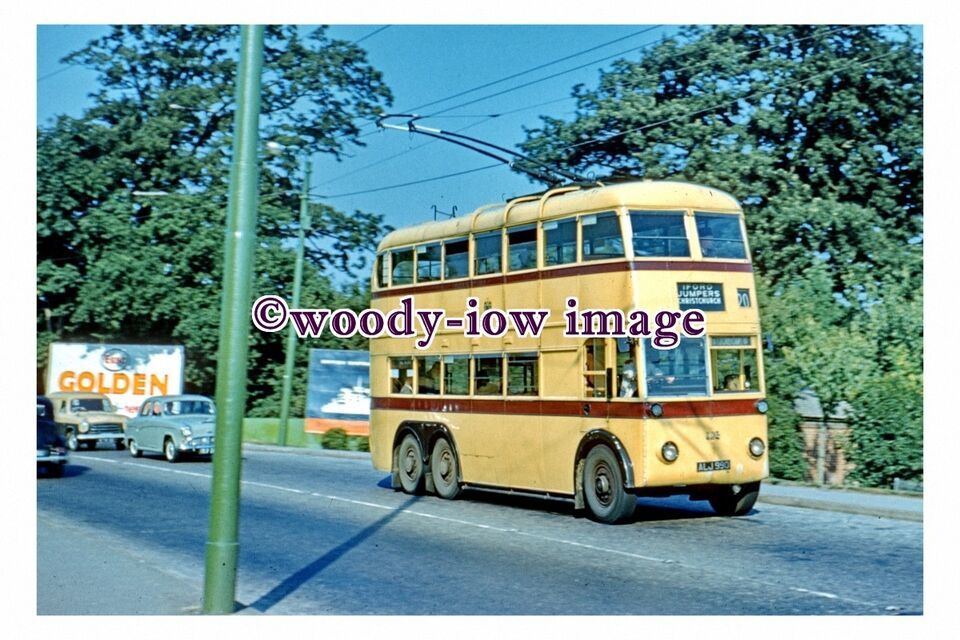 gw0126 - Bournemouth Trolleybus ALJ 990 in 1959 - print 6x4 - $2.54