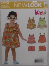 New Look Kids Pattern 6200 Toddler Girl Dress, Top &amp; Bloomers Sizes 1/2-... - $7.95