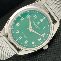 Mechanical Henri Sandoz &amp; Fils Vintage Swiss Mens Green Watch 585-a307804-6 - £19.53 GBP