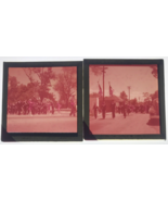 2 - 1950s Parade Color Guard Marching Band Glass Plate Photo Slide Magic... - £16.86 GBP