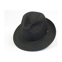 Men's Bently Semi Crushable Fedora Pinch Front Briad Hat Leonardo LE231 Black image 2