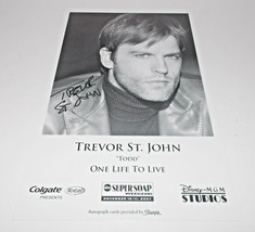 Trevor St John Autograph Reprint Photo 9x6 One Life to Live 2007 Contain... - $9.99