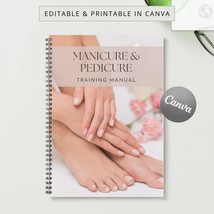 Manicure &amp; Pedicure Training Manual Canva Editable Ebook Tutorial Lesson Trainer - £20.56 GBP