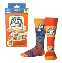SWAG Kellogg&#39;s Frosted Mini Wheats Novelty 2 Pair Crew Socks Men Size 9-12 - $12.86