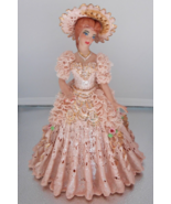 Lace Figurine woman pink dresden like OOAK Victorian - £97.90 GBP