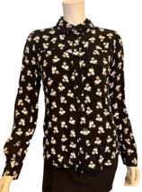 Sanctuary Black, Ivory, Pink Floral Long Sleeve Blouse Size XS - $9.49