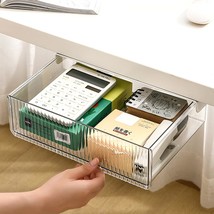 Large Self-Adhesive Under Desk Drawer Organizer, Hidden Office Pencil Storage - £28.76 GBP
