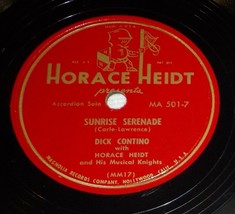 Dick Contino (Accordion) &amp; Horace Heidt 78 Sunrise Serenade / Chiribirib... - £5.46 GBP