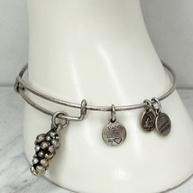 Alex and Ani Silver Tone Grape Charm Bangle Bracelet - £5.23 GBP