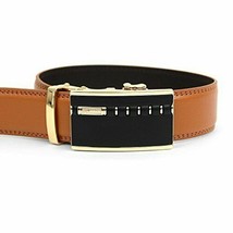 Men&#39;s Genuine Leather Belt with Removable Sliding Ratchet Buckle - Briti... - £9.73 GBP