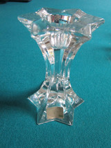 MIKASA CRYSTAL CANDLE HOLDER 4 1/2&quot; TALL [*GL-10] - £35.50 GBP