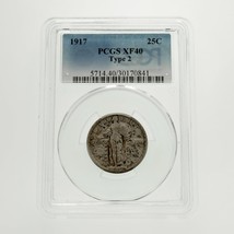 1917 25C Standing Liberty Quarter Graded by PCGS as XF40 Type 2 - £155.33 GBP