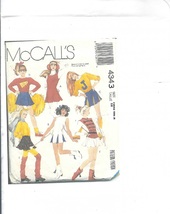 McCALL&#39;S PATTERN 4343 SZ 7/8 TEEN CHEERLEADER MAJORETTE SKATE COSTUMES - $4.00