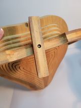 Wood Fruit Basket & Folding Collapsible Trivet Pear Shaped image 4