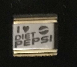 I Heart Love Diet Pepsi Gold Trim Italian Charm Link 9MM K2022BG10 - £11.32 GBP