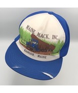 Vintage Mack Trucker Maine Lumber Trucking Snapback Hat Distressed Cap - $727.18 MXN