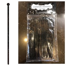24 Glitzy black glitter Glitz cocktail stirrers Party Decor Drink Stir S... - $3.44