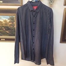 FRED BRACKS Gray Striped Dress Shirt Size 2XL - £11.71 GBP