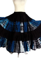 Blue Batik 25Yard Multicolor Tribal Tiger TyeDyed Gypsy Batik ATS Beautiful ATS  - £80.41 GBP